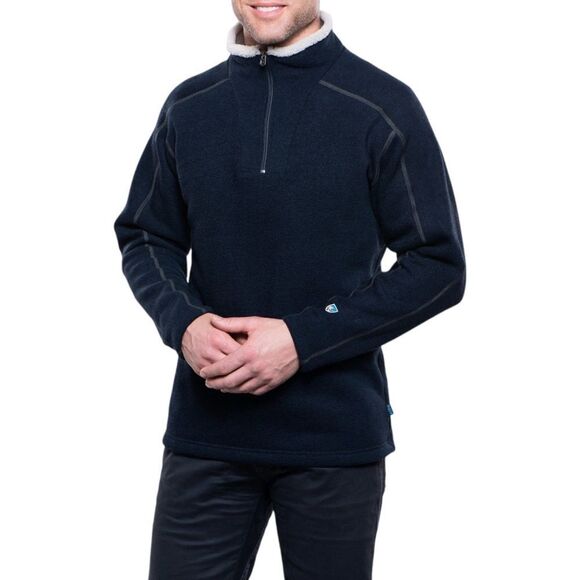 Kuhl Men's EUROPA Quarter Zip Alfpaca Fleece Navy Blue Medium - Picture 1 of 16